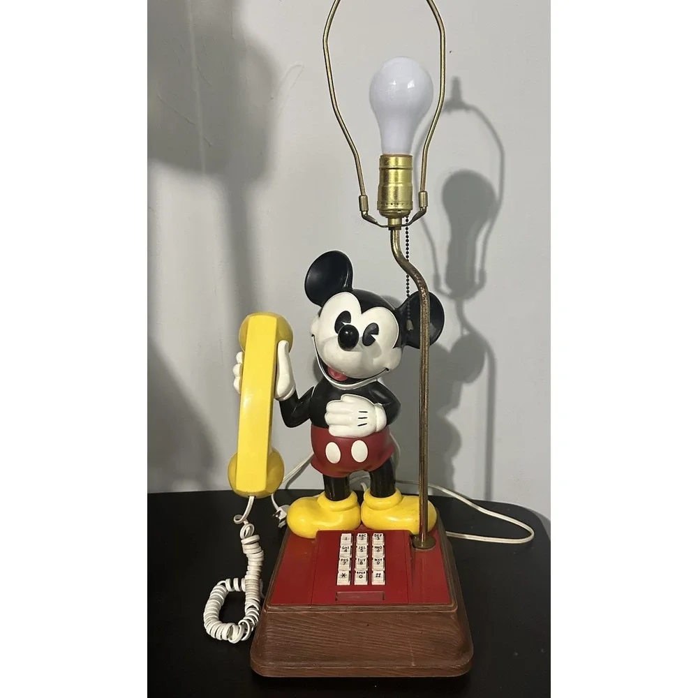 Vintage Disney Mickey Mouse Phone Lamp Phone & Lamp Works As Should